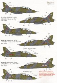 Xtradecal 1/32 BAe Hawk Early Colour Schemes 1997-1993